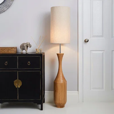 Dunelm Sala Mango Wood Floor Lamp Brown