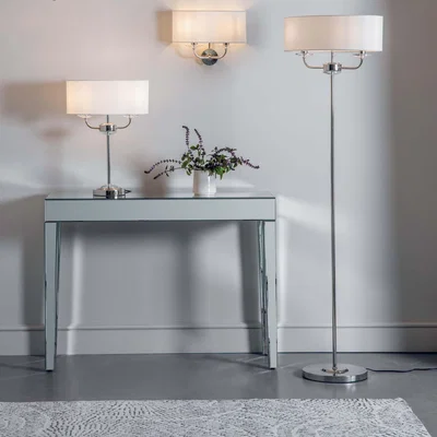 Dunelm Vogue Katarina 2 Light Floor Lamp Nickel