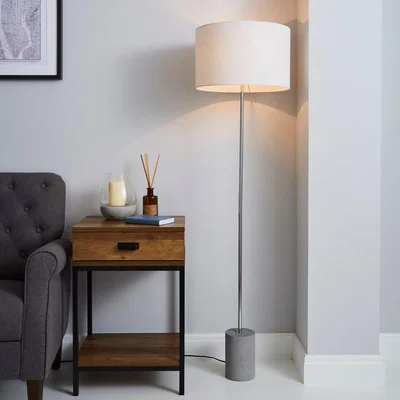Dunelm Kya Concrete Base Floor Lamp Grey