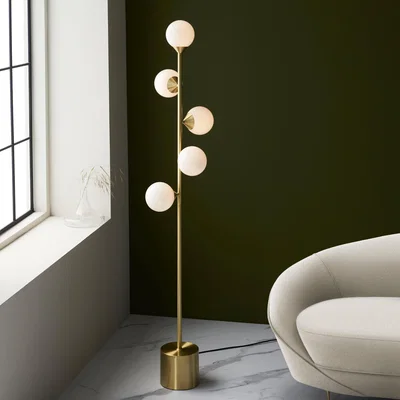 Dunelm Vogue Willis 5 Light Floor Lamp Gold
