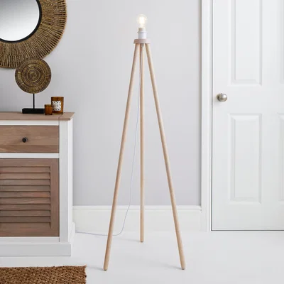 Dunelm Ambra Tripod Floor Lamp Base Brown