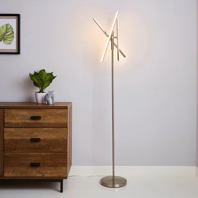 Dunelm Talis Integrated LED Touch Dimmable Floor Lamp Brown