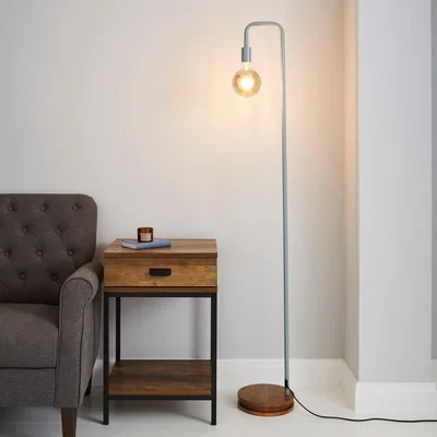 Dunelm Berko Grey Floor Lamp Grey