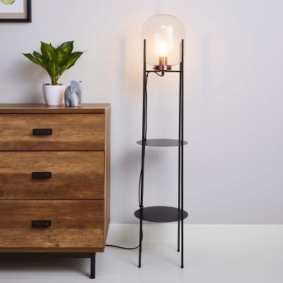 Dunelm Dayo Shelved Floor Lamp Black