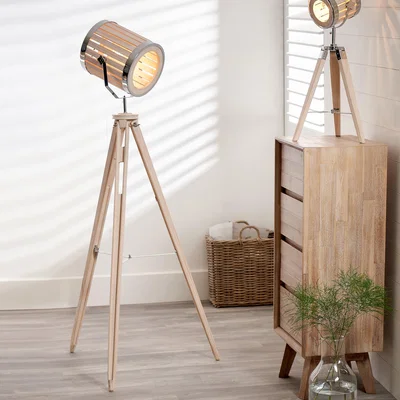 Dunelm Slaithes Marine Tripod Floor Lamp Brown