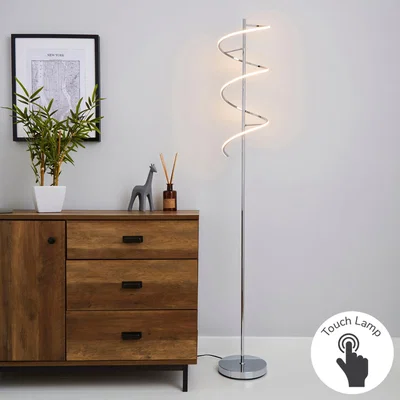Dunelm Apollo Integrated LED Touch Dimmable Chrome Floor Lamp Chrome
