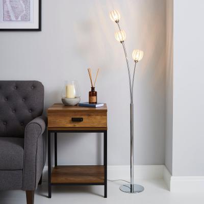 Dunelm Rosa 3 Light Chrome Floor Lamp Silver