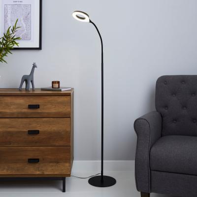 Dunelm Lekan Integrated LED Black Floor Lamp Black