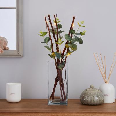 Dunelm Green Eucalyptus Brown Mini Twig Lights Green