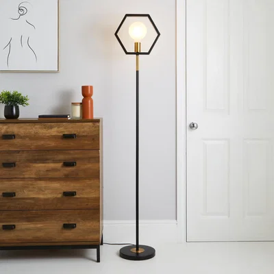 Dunelm Hexa Floor Lamp Black