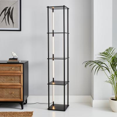 Dunelm Franklin Replaceable Integrated LED Shelved Floor Lamp Black