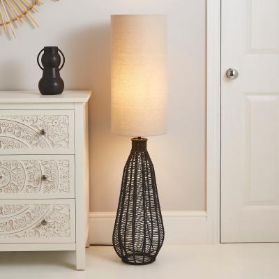 Dunelm Kylo Woven String Floor Lamp Charcoal