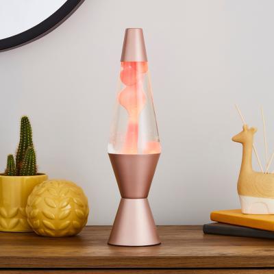 Dunelm Pink Lava Lamp Rose Gold