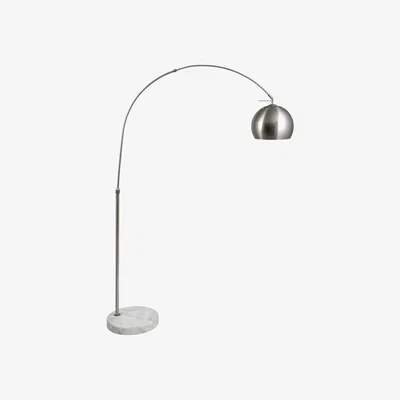 Furniture Village Feliciani Brushed Silver Metal and White Marble Floor Lamp - Brushed Silver