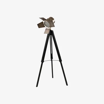 Furniture Village Black Wood Tripod Floor Lamp - Black