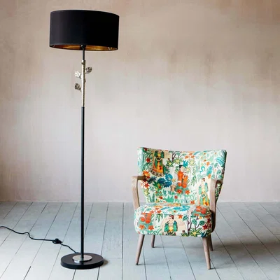 Graham & Green Tilia Silver Floor Lamp
