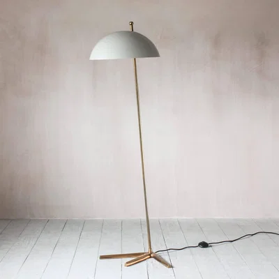 Graham & Green Platypus Light Grey and Brass Floor Lamp