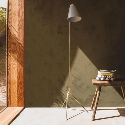 Graham & Green Asva Grey Floor Lamp
