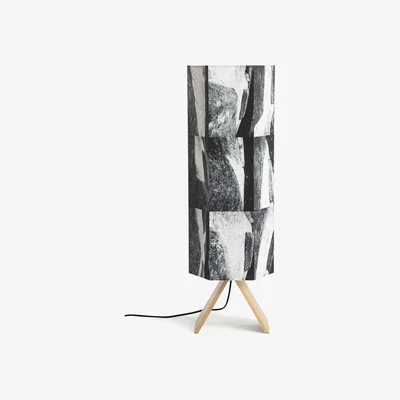 Habitat Habitat Whiteleaf Printed Column Floor Lamp - Black & White