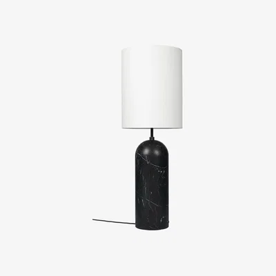 Heal's Gubi Fol19 Gravity Floor Lamp XL High Black Marble Base White Shade