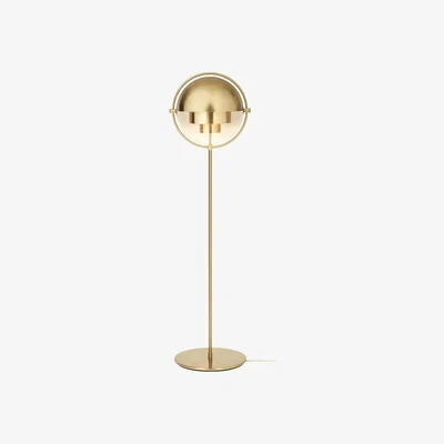 Heal's Gubi Multi Lite Floor Lamp Brass Base Brass Shade - Heal's UK Lighting