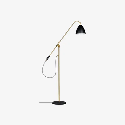 Heal's Gubi Bestlite BL4 Floor Lamp Brass Base Black Shade - Heal's UK Lighting