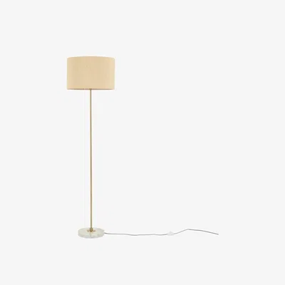 Heal's Heal's Simple Floor Lamp White Marble Base With Shade - Heal's UK Lighting