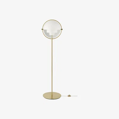 Heal's Gubi Multi Lite Floor Lamp Brass Base White Shade - Heal's UK Lighting
