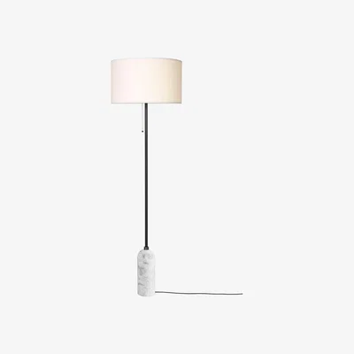Heal's Gubi Gravity Floor Lamp White Marble Base White Shade