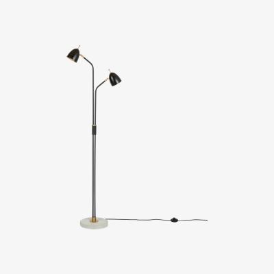 Heal's Heal's Felix Two Headed Floor Lamp Black Brass - Heal's UK Lighting