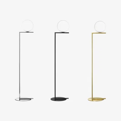 Heal's Flos IC F1 Floor Light Brushed Brass - Heal's UK Lighting