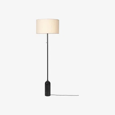 Heal's Gubi Gravity Floor Lamp Black Marble Base Canvas Shade
