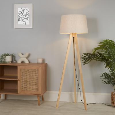 Homebase The Wooden Tripod Floor Lamp