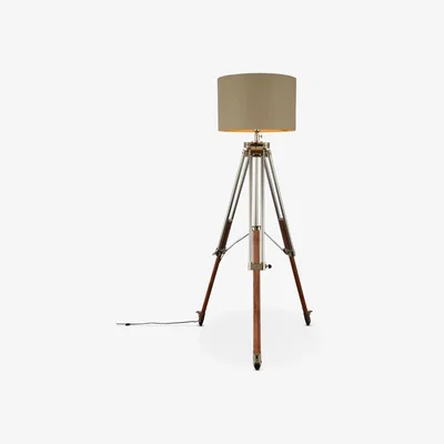 John Lewis John Lewis & Partners Tommy Large Tripod Floor Lamp, Natural