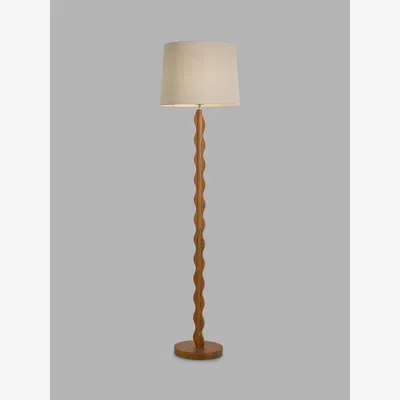 John Lewis John Lewis Wiggle Wooden Floor Lamp, Walnut