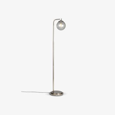 John Lewis John Lewis Park Globe Glass Floor Lamp, Clear/Nickel