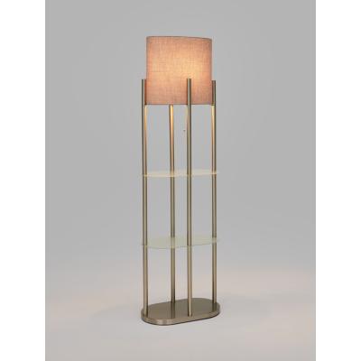 John Lewis John Lewis & Partners Elliptic Shelves Floor Lamp, Brushed Steel