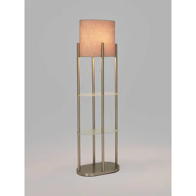 John Lewis John Lewis & Partners Elliptic Shelves Floor Lamp, Brushed Steel