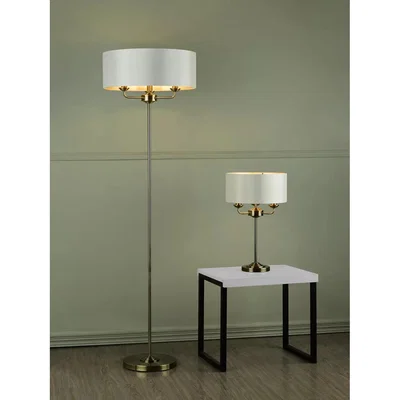 John Lewis Laura Ashley Sorrento Floor Lamp, Antique Brass