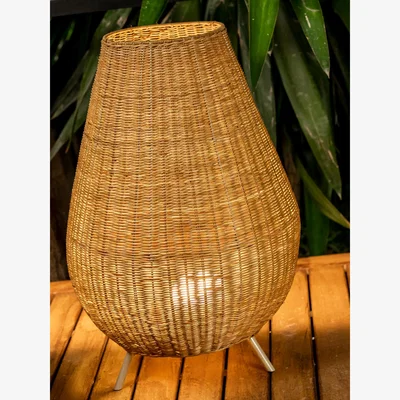 John Lewis Newgarden Saona Wireless Outdoor Floor Lamp, Natural