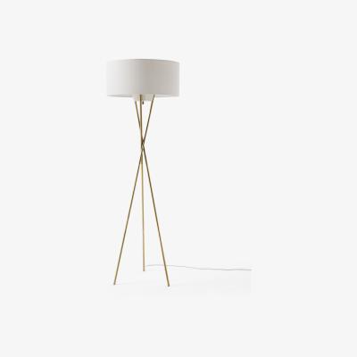 John Lewis west elm Mid-Century Tripod Floor Lamp, White/Antique Brass