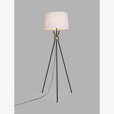 John Lewis John Lewis Locket Tripod Floor Lamp, Black/Brass
