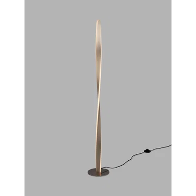 John Lewis ANYDAY John Lewis & Partners Twist LED Floor Lamp, Brushed Aluminium