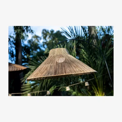 John Lewis Newgarden Niza 230 Wireless Outdoor Arc Floor Lamp, Natural