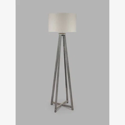 John Lewis Pacific Lifestyle Whitby Wooden Floor Lamp, Grey