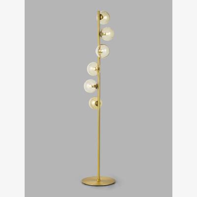 John Lewis John Lewis Champagne Bubble Glass Floor Lamp, Champagne/Warm Brass
