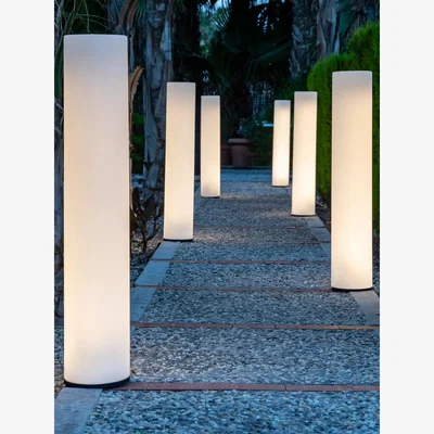John Lewis Newgarden Fity 100 Outdoor Cylindrical Floor Lamp, White
