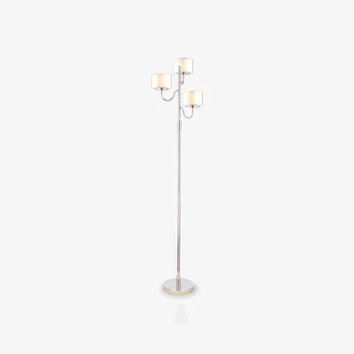 John Lewis Laura Ashley Southwell Floor Lamp, 3 Arms, Satin Nickel