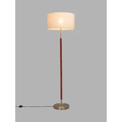 John Lewis John Lewis & Partners Hamilton Floor Lamp, Walnut Stain/Antique Brass