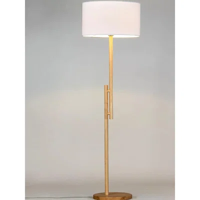 John Lewis John Lewis & Partners Ashbourne Floor Lamp, Natural Ash Wood/Ivory